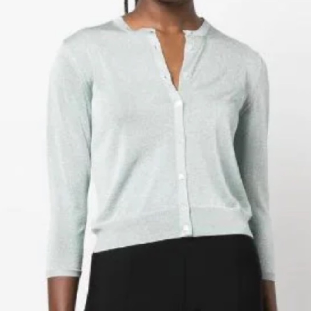 Banana Republic Silk Bland Silver Color Cardigan. Size PM